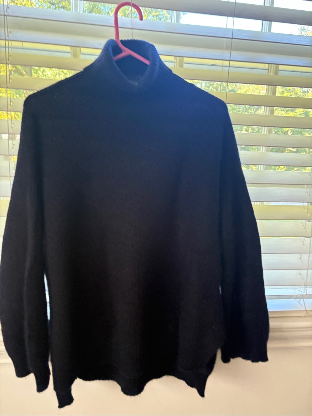 JCrew and Demylee oversized navy cashmere ribbed turtleneck Size Small